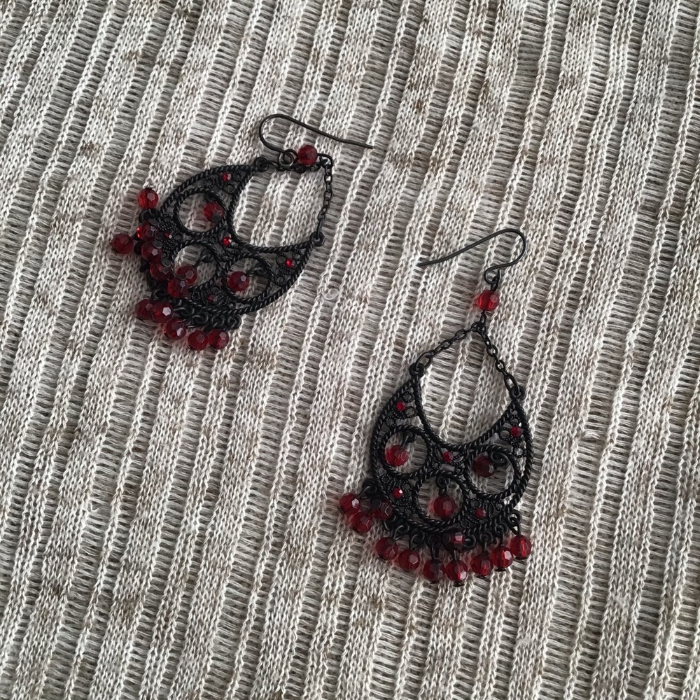 Dangle Red Earrings - image 1